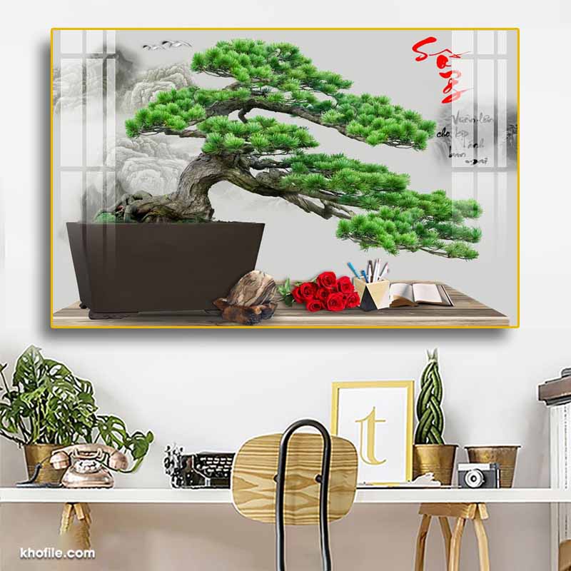 File tranh chậu mai bonsai DH5503928